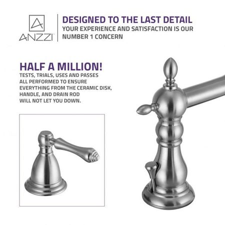 Anzzi Highland 8" Widespread 2-Handle Bathroom Faucet in Brushed Nickel L-AZ135BN